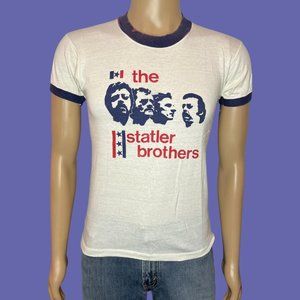 Vintage 70s The Statler Brothers Ringer Band Music Tour Merch T Shirt Size Small